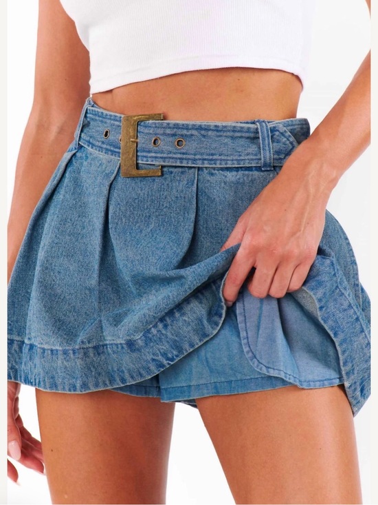 Show Me Your MuMu Dresses & Skirts - Show Me Your MuMu Lohan Mini Skort in Ozone Indigo — NWT Size S
